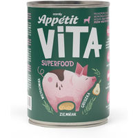 Produktbild von COMFY APPETIT VITA Superfood Hundefutter Schwein Monoprotein Stückchen in Sauce Adult Getreidefrei Glutenfrei 400g - 400 g