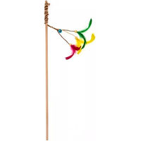 Produktbild von COMFY Katzenspielzeug Stab mit bunten Federn aus Holz 50cm