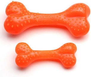 Produktbild von COMFY Kauspielzeug Zahnknochen Mint Orange aus TPR 8,5cm - 8,5 cm