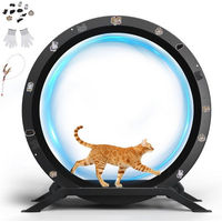 Produktbild von COMHOMA Katzenlaufrad Intelligenzspielzeug für erwachsene Katzen mit abnehmbarem Teppich und Spielzeug in Schwarz XL 100 cm