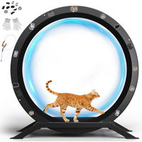 Produktbild von COMHOMA Katzenlaufrad Intelligenzspielzeug für Katzen XL 100 cm Schwarz mit abnehmbarem Teppich und Spielzeug