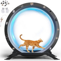 Produktbild von COMHOMA Katzenlaufrad Intelligenzspielzeug für Katzen XL 100 cm Schwarz mit abnehmbarem Teppich und Spielzeug