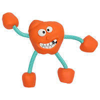 Produktbild von Companion Hundespielzeug Emoji-Mann aus Gummi mit Squeaker in Orange 22x19cm