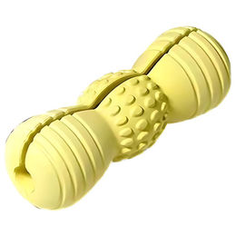 Produktbild von Companion Hundespielzeug Gummiknochen gelb mit Leckerlispender