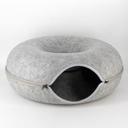 Compar Katzenhöhle als Katzentunnel und Katzenbett aus Filz Grau 50x50x20cm – Bild 1 von 6