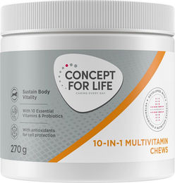 Produktbild von Concept for Life 10 in 1 Multivitamin Supplements Chews Funktionssnack für erwachsene Hunde mit Probiotika zur Unterstützung von Immunsystem, Verdauung und Gelenken 270 g