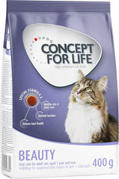 Produktbild von Concept for Life Beauty Adult Sensitive Katzenfutter für Langhaarkatzen zur Unterstützung von Haut, Fell und Haarballen 400 g - 400 g