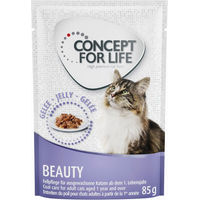Produktbild von Concept for Life Beauty Katzenfutter mit Fisch in Gelee für adulte Katzen, 12 x 85 g - 12 x 85 g