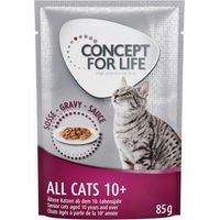 Produktbild von Concept for Life Katzen Nassfutter Senior Stückchen in Soße 12 x 85 g mit niedrigem Phosphorgehalt ohne Zucker und Konservierungsstoffe - 48 x 85 g