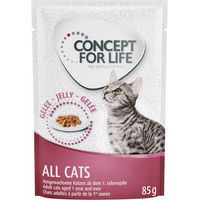 Produktbild von Concept for Life Katzenfutter für erwachsene Katzen Stückchen in Gelee 48 x 85 g - 48 x 85 g