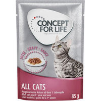 Produktbild von Concept for Life Katzenfutter für erwachsene Katzen Stückchen in Sauce Sparpaket 48 x 85 g - 48 x 85 g
