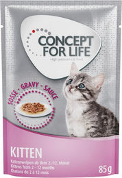 Produktbild von Concept for Life Kitten Huhn Stückchen in Soße 24 x 85 g Beutel - 24 x 85 g