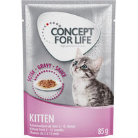 Produktbild von Concept for Life Kitten Huhn Stückchen in Soße 24 x 85 g Beutel - 24 x 85 g