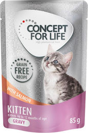 Produktbild von Concept for Life Kitten Nassfutter Lachs in Sauce getreidefrei 24 x 85 g - 24 x 85 g