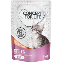 Produktbild von Concept for Life Kitten Nassfutter mit Lachs in Gelee getreidefrei 12 x 85 g