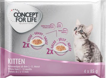 Produktbild von Concept for Life Kitten Probierpaket Sensitive Huhn Stückchen in Sauce 4 x 85 g - 4 x 85 g