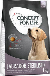 Produktbild von Concept for Life Labrador Sterilised Trockennahrung für erwachsene Hunde großer Rassen getreidefrei mit hohem Fleischanteil 1 kg - 1 kg