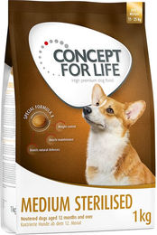 Produktbild von Concept for Life Medium Sterilised Trockennahrung für erwachsene Hunde mittlerer Rassen getreidefrei mit hohem Fleischanteil 4 x 1 kg - 4 x 1 kg