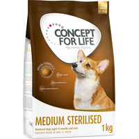 Produktbild von Concept for Life Medium Sterilised Trockennahrung für erwachsene Hunde mittlerer Rassen getreidefrei mit hohem Fleischanteil 4 x 1 kg - 4 x 1 kg