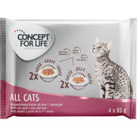 Produktbild von Concept for Life Probierpaket für Katzen Adult Sensitive Huhn Stückchen in Sauce 4 x 85 g - 4 x 85 g