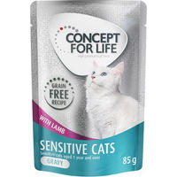 Produktbild von Concept for Life Sensitive Cats Katzenfutter Lamm mit Huhn in Soße getreidefrei 12 x 85 g