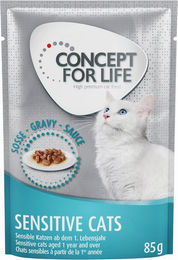 Produktbild von Concept for Life Sensitive Cats Nassfutter Huhn in Soße für erwachsene Katzen 12 x 85 g - 12 x 85 g