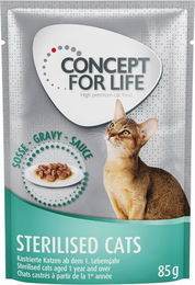 Produktbild von Concept for Life Sterilised Cats Huhn in Soße für erwachsene Katzen 12 x 85 g - 12 x 85 g