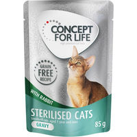 Produktbild von Concept for Life Sterilised Cats Kaninchen in Soße getreidefrei Adult 48 x 85 g