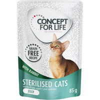 Produktbild von Concept for Life Sterilised Cats Katzenfutter Kaninchen getreidefrei Stückchen in Gelee Adult 48 x 85 g - 48 x 85 g