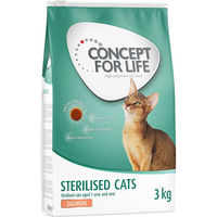 Produktbild von Concept for Life Sterilised Katzenfutter Lachs für erwachsene Katzen zur Gewichtskontrolle und Harnwegsunterstützung 3 kg - 3 kg