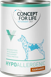 Produktbild von Concept for Life Veterinary Diet Hypoallergenic Känguru Monoprotein Diätfutter für Hunde Adult 6 x 400 g - 24 x 400 g