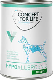 Produktbild von Concept for Life Veterinary Diet Hypoallergenic Pferd Nassfutter Stückchen in Sauce 6 x 400 g