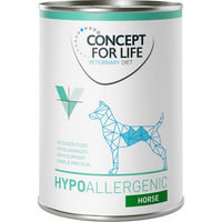 Produktbild von Concept for Life Veterinary Diet Hypoallergenic Pferd Nassfutter Stückchen in Sauce 6 x 400 g