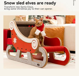Coneko Katzen Kratzbrett Schneeschlitten aus Kratzpappe in Rot – Bild 1 von 1