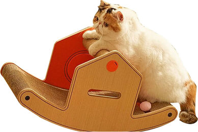 Coneko Schaukelhaus Katzenkratzbrett aus Kratzpappe in Orange – Bild 1 von 1