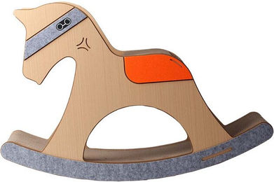 Coneko Schaukelpferd Kratzbrett aus Holz für Katzen bunt – Bild 1 von 1