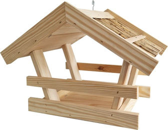 Conni Oberkircher's Vogelhaus aus Holz mit Strohdach 39 x 26 x 28 cm – Bild 1 von 1