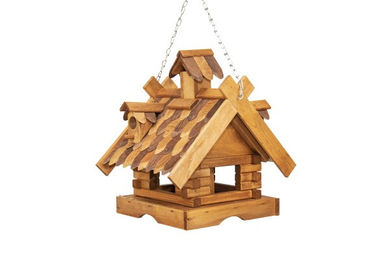 Produktbild von Conni Oberkircher's Vogelhaus Serfaus aus Holz mit dekorativen Dachschindeln in Braun 26 x 40 x 37 cm