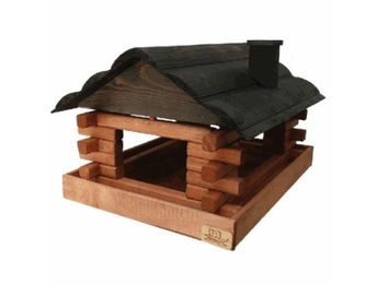 Produktbild von Conni Oberkircher's Vogelhaus Sweden Style aus Kiefernholz in Schwarz-Braun 40 x 31 x 28 cm