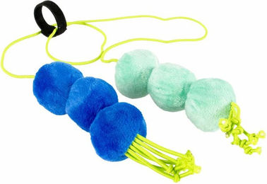 Coockoo Dizzy Dangle Katzenspielzeug Bällchen aus Plüsch Blau Grün Bunt – Bild 1 von 9