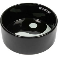 Produktbild von Coockoo Futternapf für Hunde aus Keramik in Schwarz-Weiß Yinyang Design Größe M