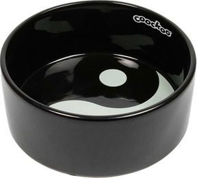 Coockoo Hundefressnapf Yin und Yang aus Keramik Schwarz Weiß Größe L – Bild 1 von 2