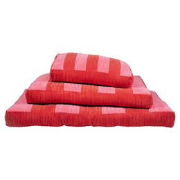 Coockoo Hundekissen Cozy Stripe aus Cord in Rot/Rosa Größe M – Bild 1 von 3