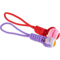 Produktbild von Coockoo Hundespielzeug Ball mit Seilschlaufe Rot Rosa