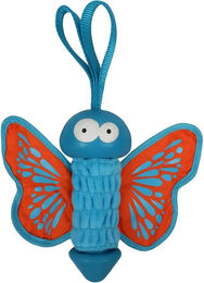 Coockoo Hundespielzeug Schmetterling aus Gummi und Oxford-Stoff blau/orange – Bild 1 von 3