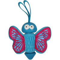 Produktbild von Coockoo Hundespielzeug Schmetterling aus Gummi und Oxford-Stoff in Blau Rosa Türkis