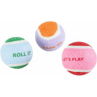 Produktbild von Coockoo Hundespielzeug Set aus 3 bunten Tennisbällen aus Filz