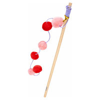 Produktbild von Coockoo Jolly Jumper Katzenangel aus Holz mit Glocke Rot/Rosa 40cm