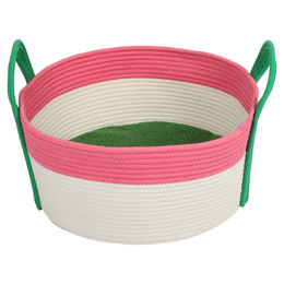 Produktbild von Coockoo Katzenbett Binge aus Baumwolle in Rosa Grün Bunt 44 x 44 x 20 cm