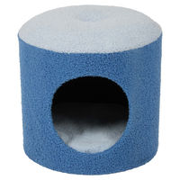 Produktbild von Coockoo Katzenhaus Happy House Katzenhöhle aus Plüsch Blau 35 x 35 x 35 cm